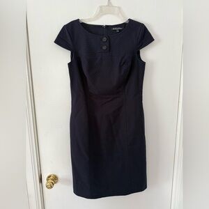 Brooks Brothers Dark Blue Navy Capped Sleeve Midi Dress. Size 6